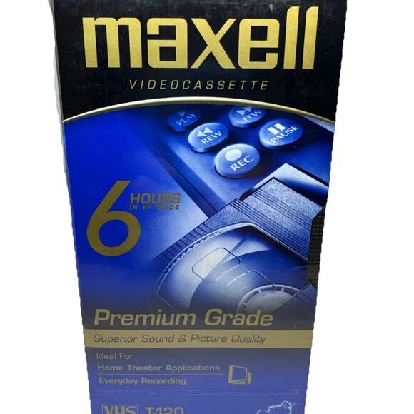 Maxell VHS Blank Tapes Lot Of 3 Premium Grade NEW SEALED - Picture 2 of 3